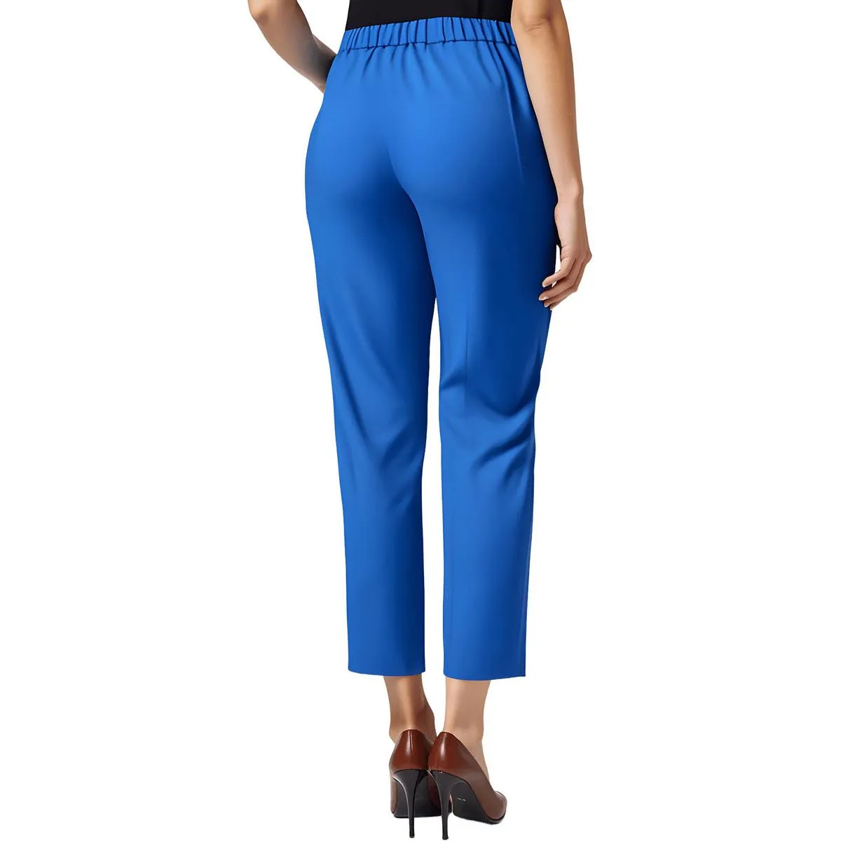 Womens Solid Polyester Cropped Pants