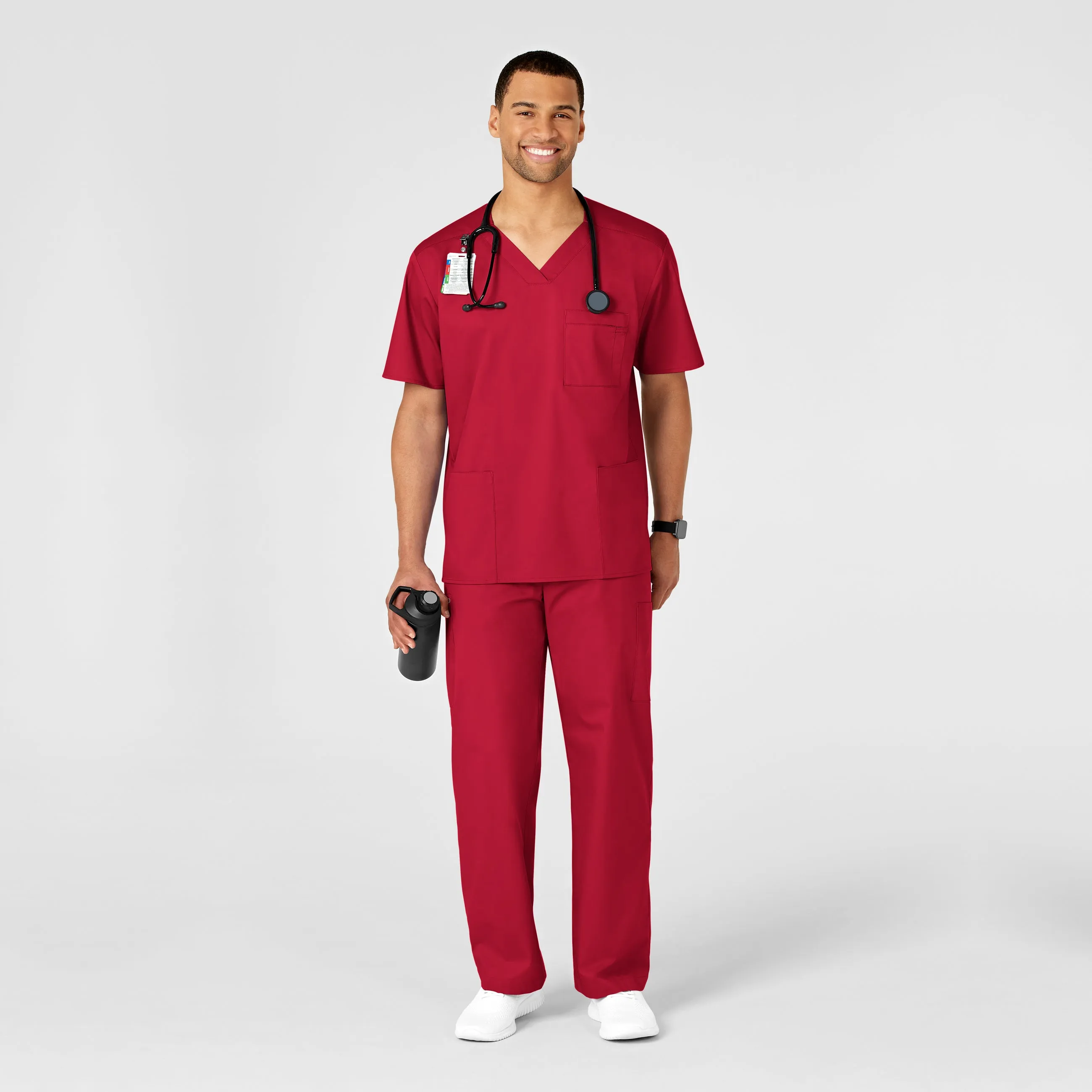 WonderWORK Men's Cargo Scrub Pant - Red
