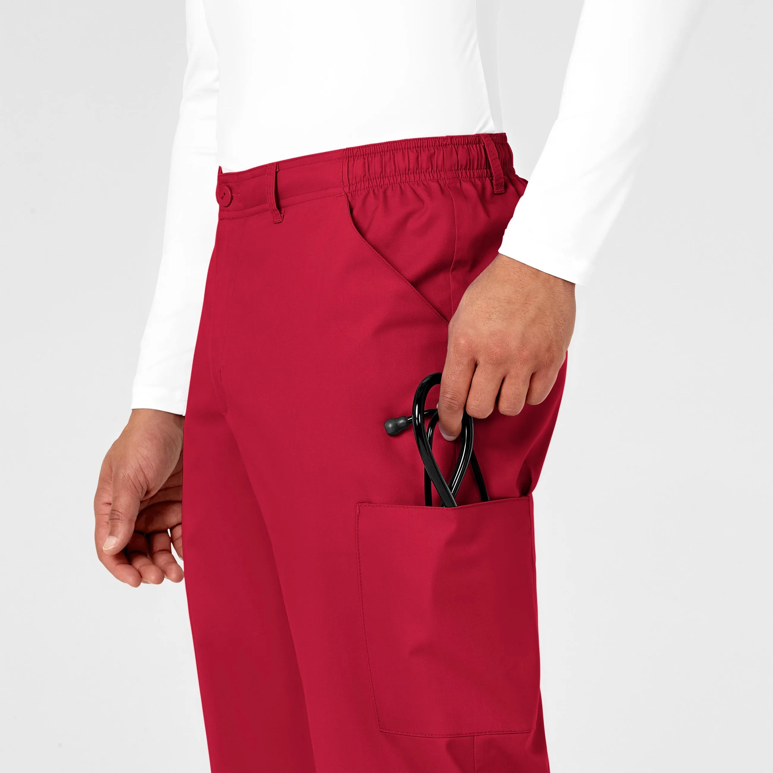 WonderWORK Men's Cargo Scrub Pant - Red