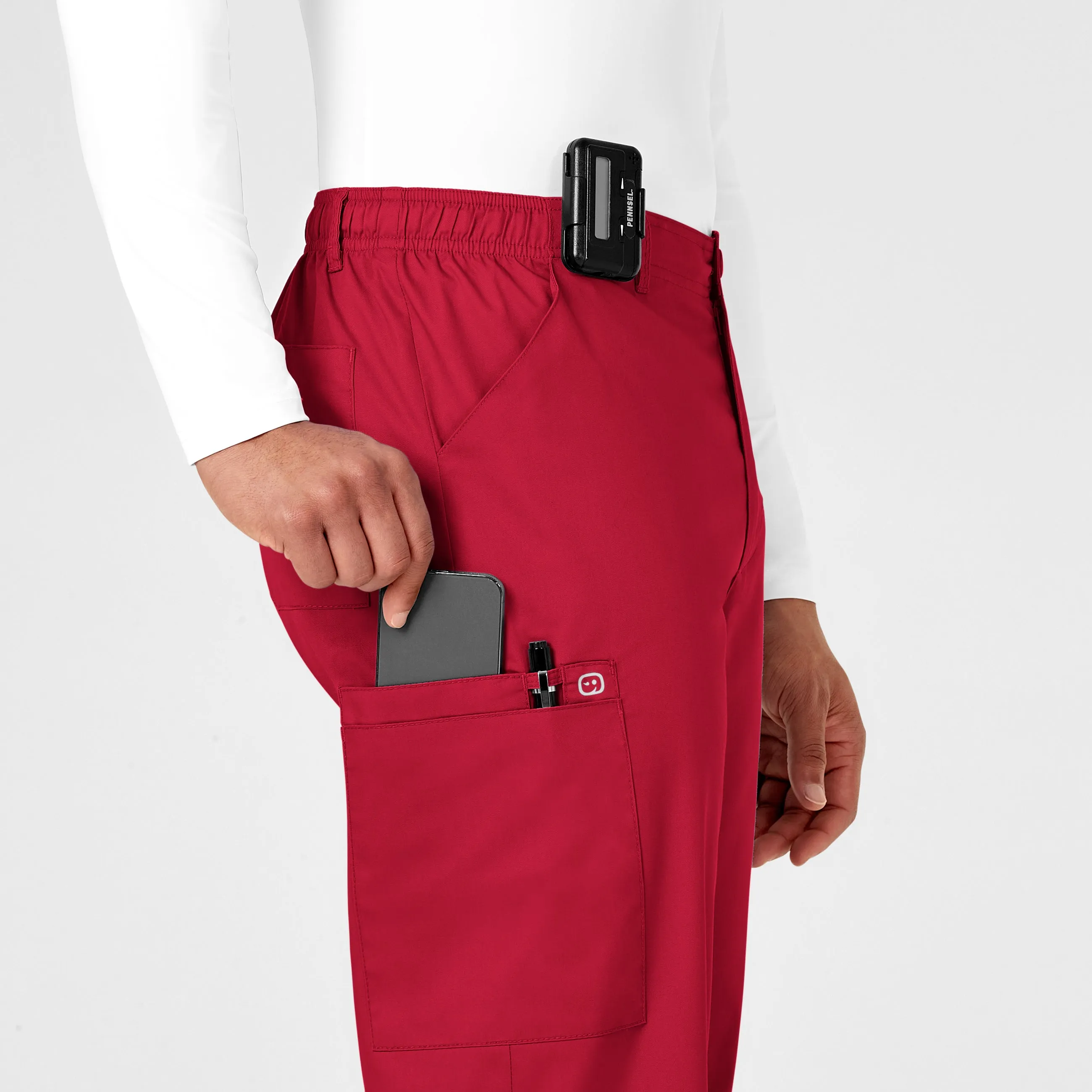 WonderWORK Men's Cargo Scrub Pant - Red