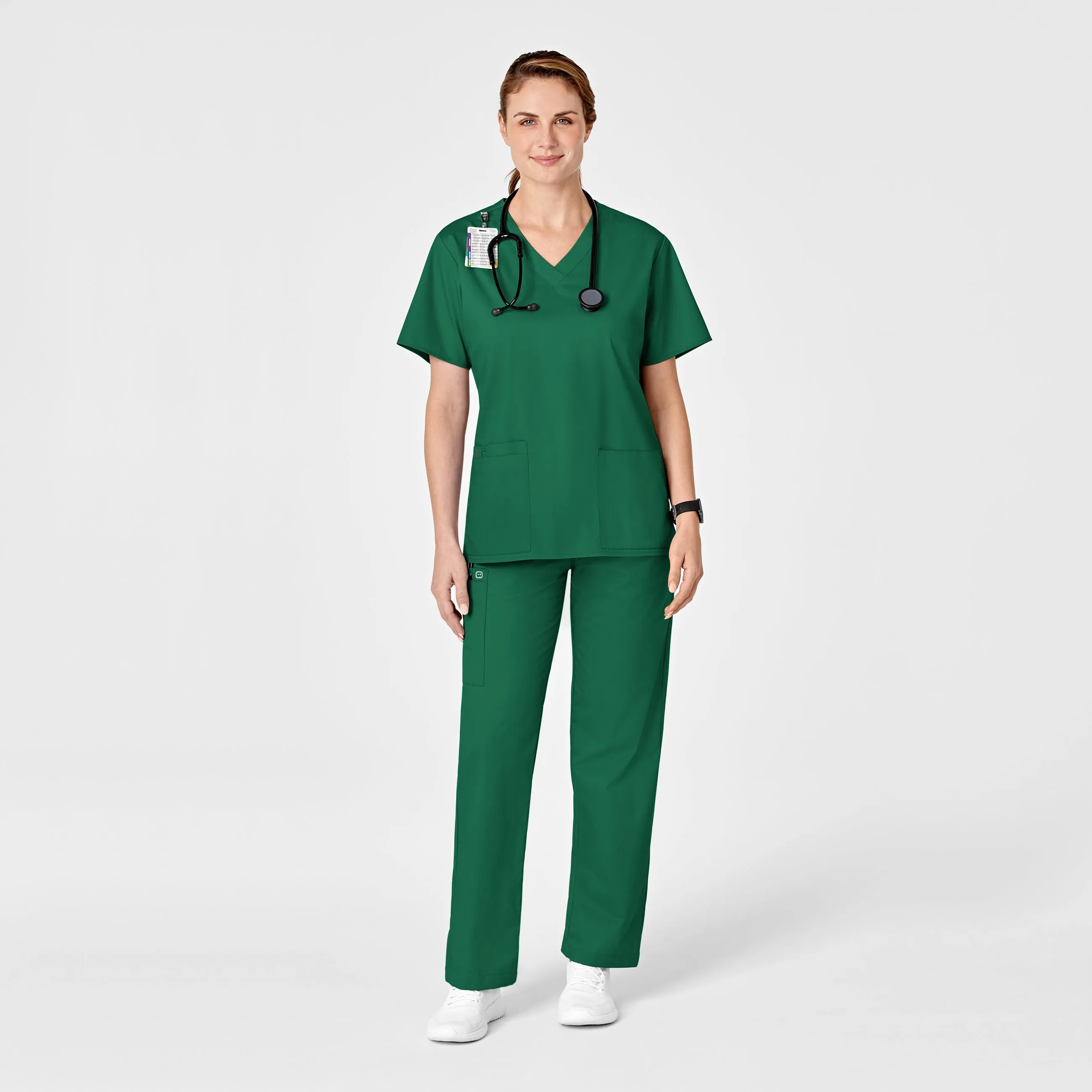 WonderWORK Women's Pull-On Cargo Scrub Pant - Hunter