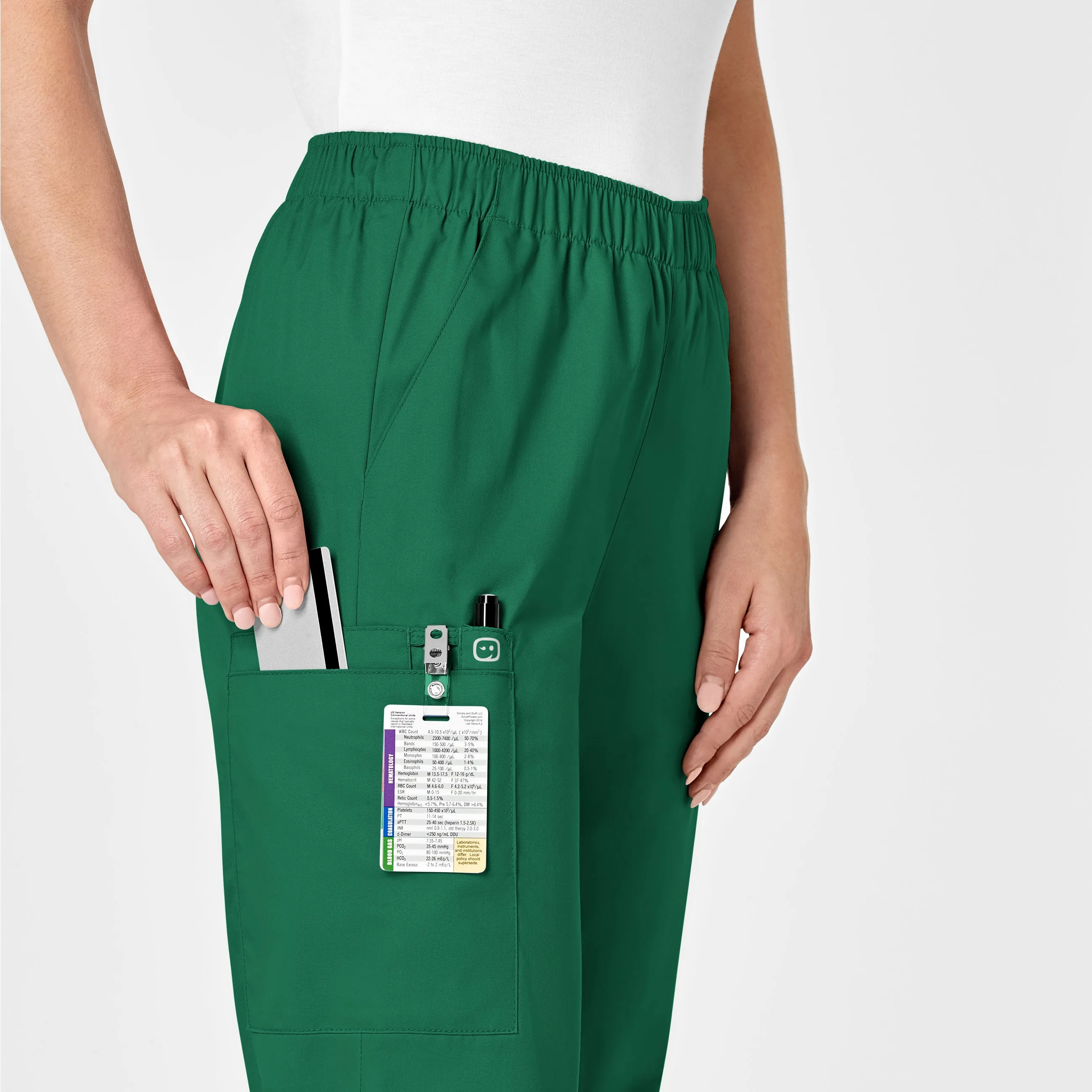 WonderWORK Women's Pull-On Cargo Scrub Pant - Hunter