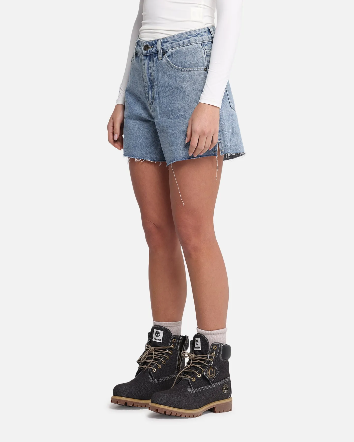 XXIII Women's High Cut A-Line Denim Shorts Blue Denim