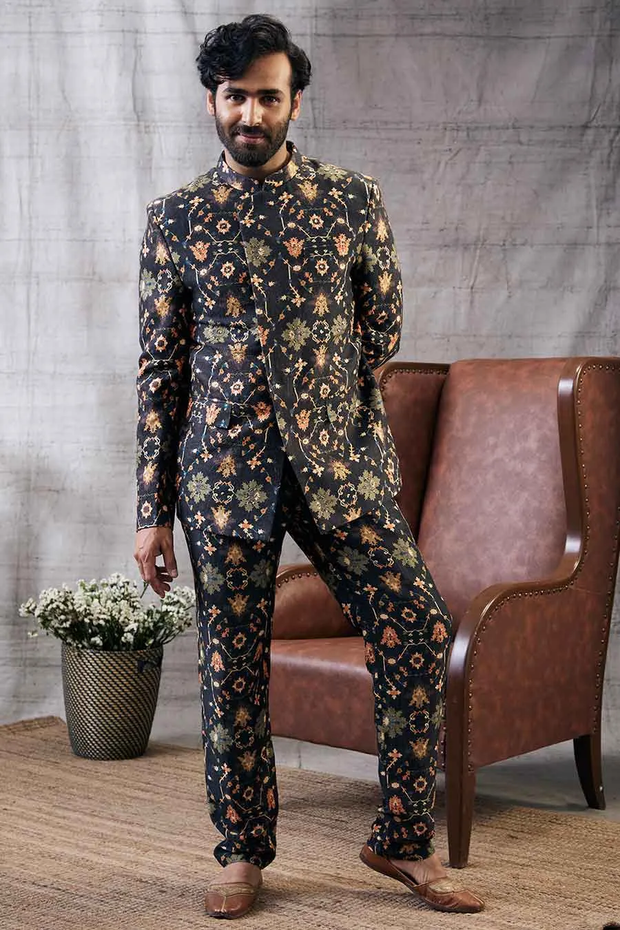 Zahra Printed Jacket & Pant Co-Ord Set